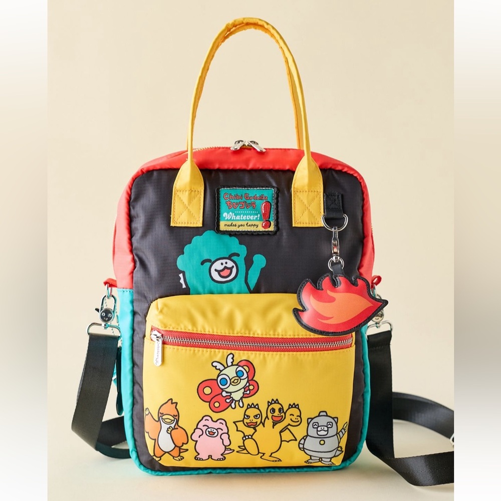 NEW Whatever! Makes you Happy Chibi Godzilla Raids again reversible bag backpack